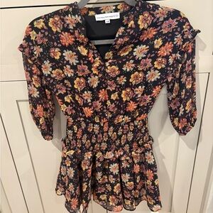 Central Park West Multicolor Floral Blouse NWOT